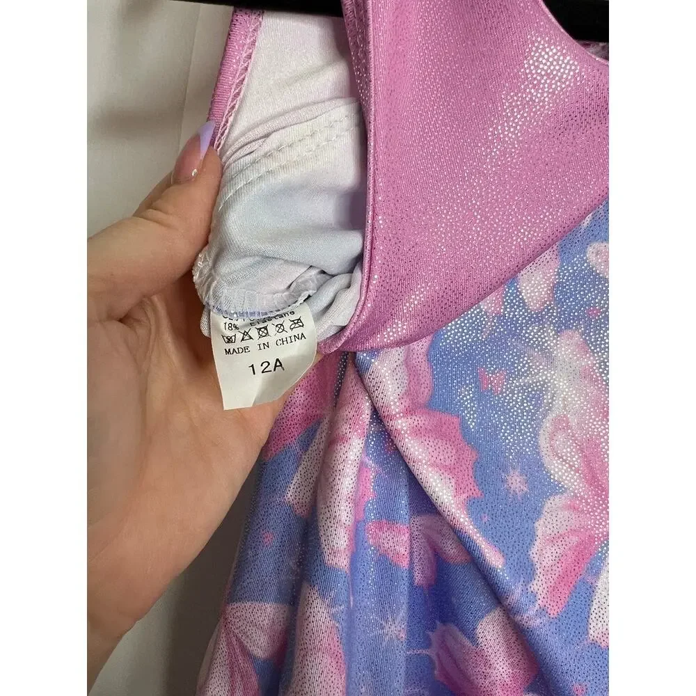 Girls Size 12 Butterfly Pink and Purple Leotard NWT
